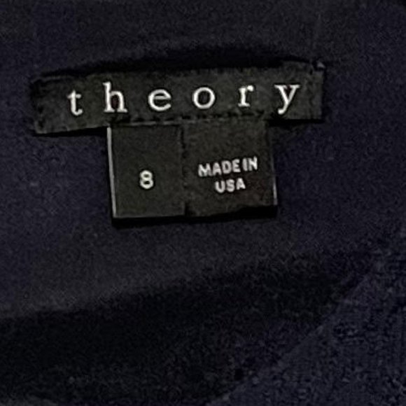 Theory Size 8 Tilura Navy Textured Sleeveless Crewneck Fit and Flare Min… - Picture 4 of 6